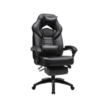 Gamingstoel met voetensteun en hoofdsteun - ergonomische bureaustoel - zwart