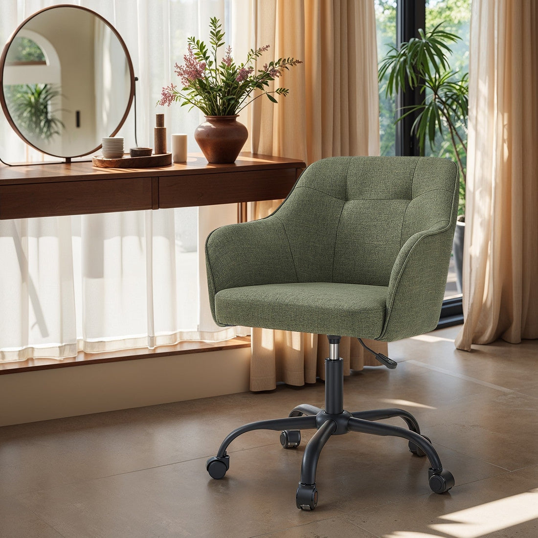 Ergonomischer Bürostuhl, Drehstuhl, grün, 64 x 64 x 83-93 cm