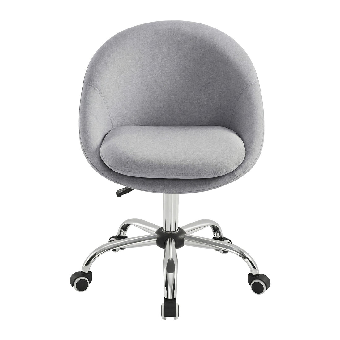 Home-Office-Stuhl, Make-up-Stuhl aus Baumwoll-Leinen, Bürostuhl | Grau | 60x60x80-90 cm
