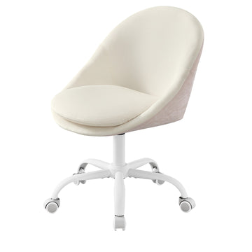 Schminkstoel met fluwelen voorzijde en schuimvulling | Wit | 60x60x80-90 cm