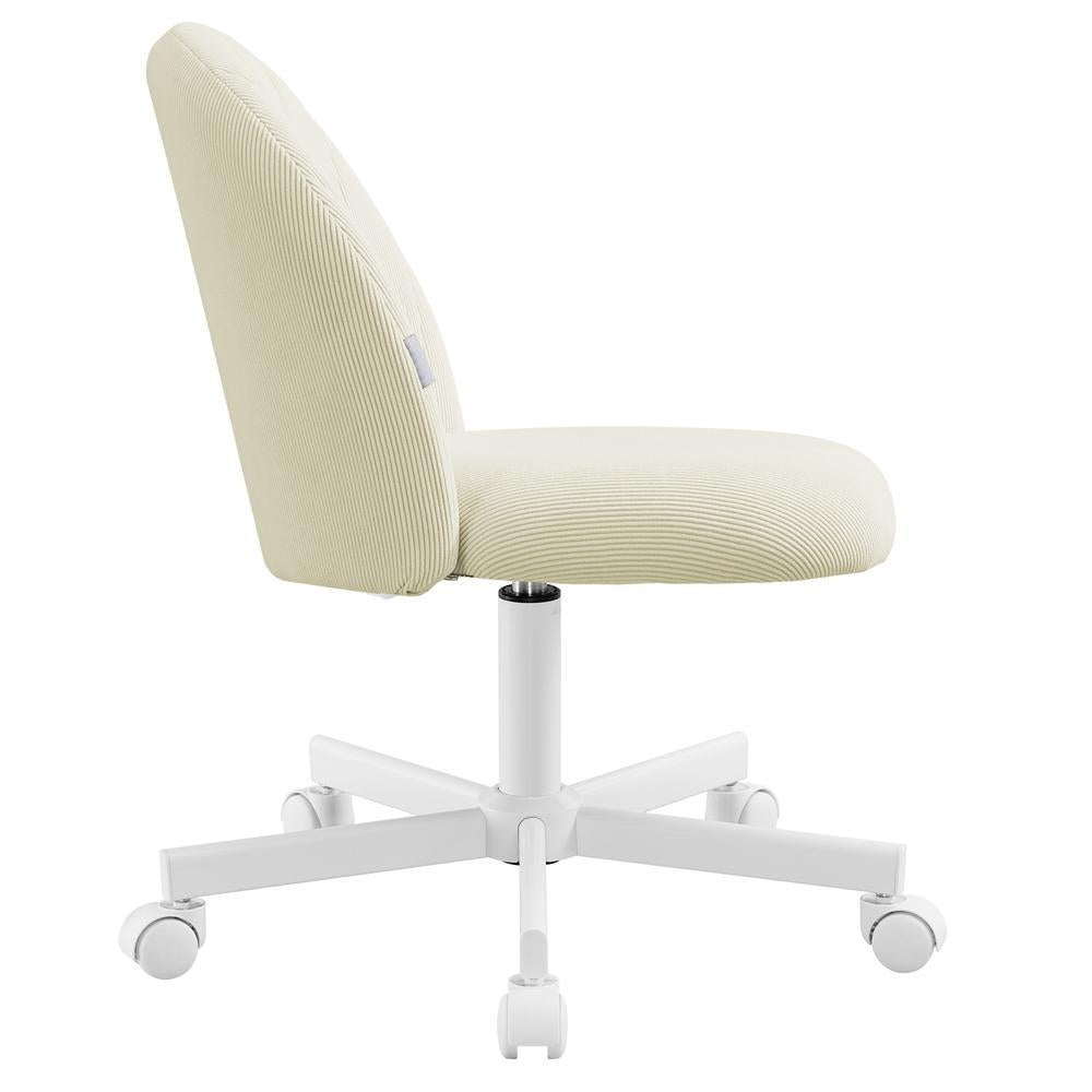 Schminkstoel en bureaustoel met kortpolige pluche bekleding | Beige | 60x60x70,5-83,5 cm