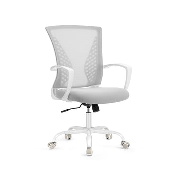 Verstelbare bureaustoel met netrugleuning en wipfunctie | Duifgrijs | 64x64x96-104 cm