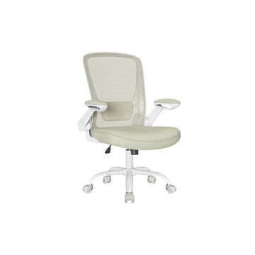 Luxe ergonomische bureaustoel - verstelbaar - comfortabel - beige - 66 x 60 x 107 cm