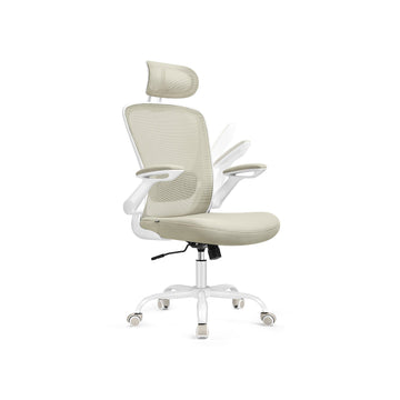 Ergonomische bureaustoel - mesh - cappuccinobeige - 64 x 64 x 115-130 cm