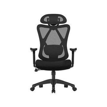 Ergonomische bureaustoel - gamingstoel - zwart - 68 x 66 x (114-123,5) cm