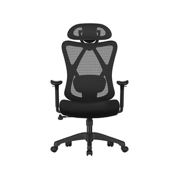 Ergonomische zwarte bureaustoel – draaibaar, verstelbaar, gevoerd, stalen frame, 150 kg