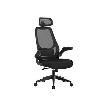Ergonomische bureaustoel - zwart - verstelbare zithoogte - stalen frame