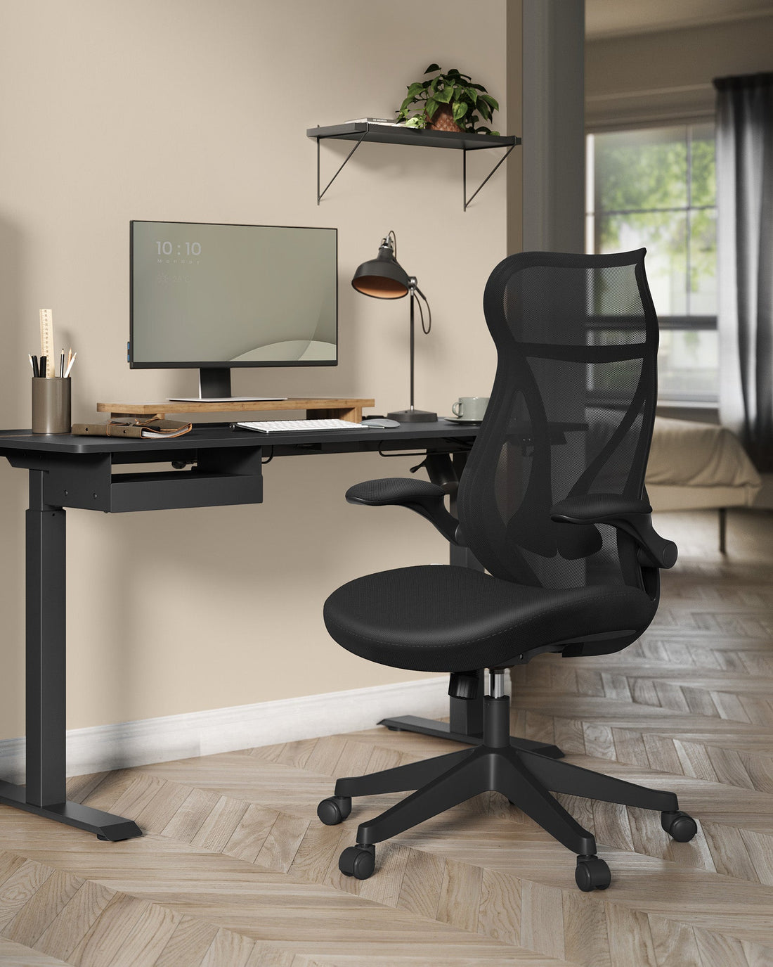 Ergonomisk kontorsstol - vridbar - 60 x 55 x 85 cm