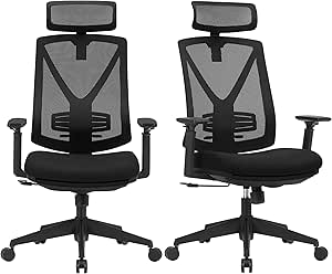 Ergonomische bureaustoel met voetensteun, zwart, 150 kg, 68,5 x 70 x 116-133 cm
