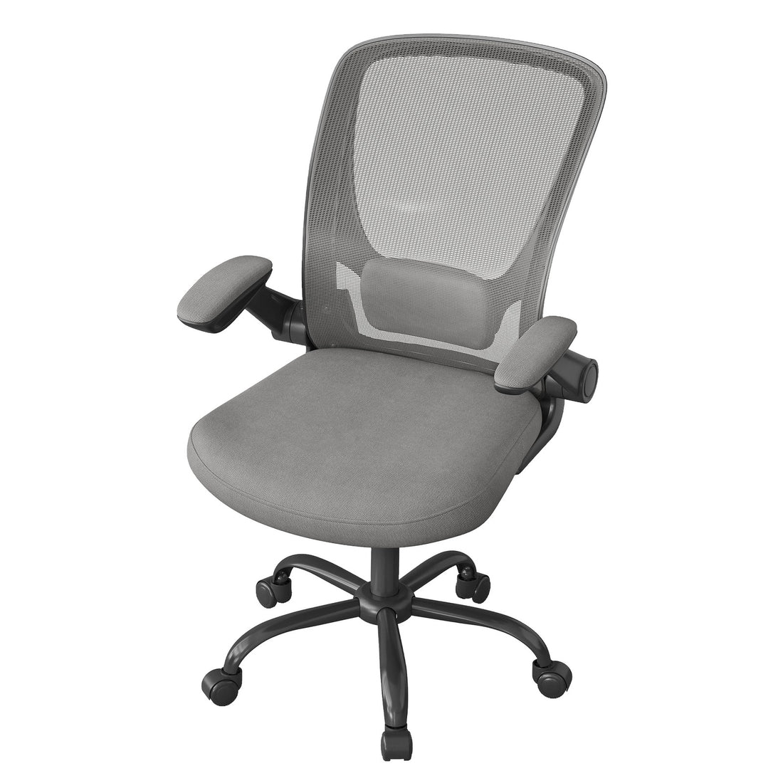 Ergonomischer Bürostuhl mit Wippfunktion und Mesh | Grau | 60x64x103-110 cm