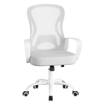 Ergonomische netstoel, bureaustoel met wipfunctie | Grijs-wit | 60x60x95,5-105,5 cm