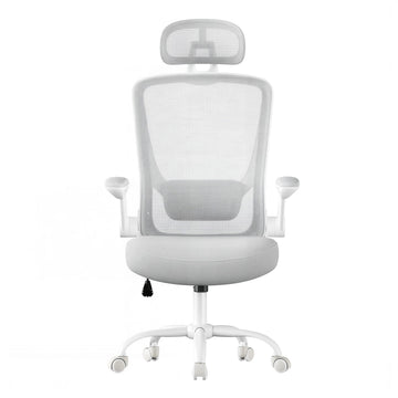 Ergonomische bureaustoel met wipfunctie en mesh rugleuning | Grijs | 62x62,4x120,4 cm