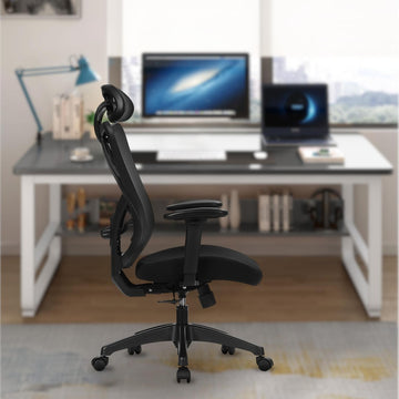 Ergonomische bureaustoel computerstoel | Zwart | 66x68x114-123,5 cm