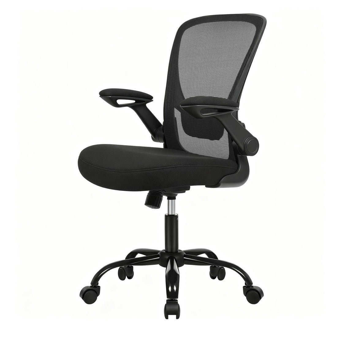 Ergonomischer Bürostuhl mit Lordosenstütze | Schwarz | 60x66x99-107 cm