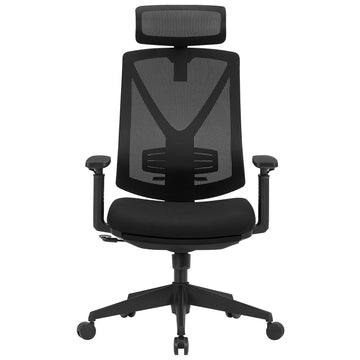 Bureaustoel met voetensteun, verstelbaar, bureaustoel | Zwart | 70x68,5x116-133 cm