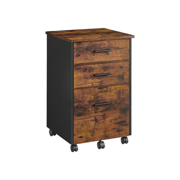 Archiefkast vintage bruin-zwart - spaanplaat/polyester - 43 x 42 x 67,5 cm