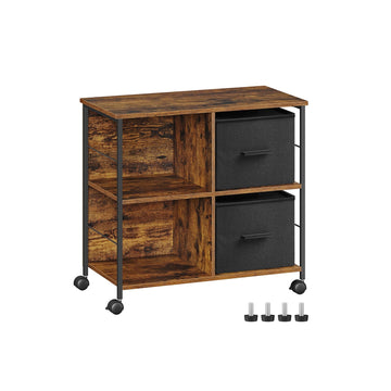 Vintage bruin-zwarte archiefkast - opbergkast - staal - 37,5 x 73,5 x 69 cm