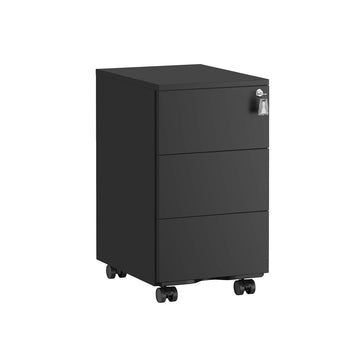 Rolcontainer - archiefkast - opbergmeubel - staal - 40 x 30 x 54 cm - zwart