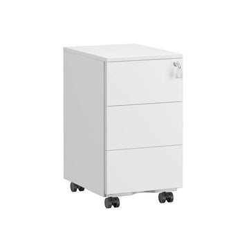 Stalen rolcontainer met 3 laden, 5 kg draagvermogen, wit, 40 x 30 x 54 cm
