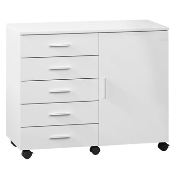 Rollcontainer met deur | Wit | 80x40x65 cm