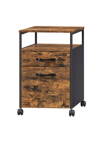 Archiefkast met 2 laden op wielen | Vintagebruin-zwart | 41x45x66 cm