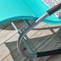 Set van 2 tuinligstoelen - ligstoel - schommelstoel - ademende synthetische vezels - verwijderbaar kussen - geïntegreerde zijzakken - gecoate EVA-armleuningen - 150 kg draagvermogen - afmetingen zoals afgebeeld - turkoois