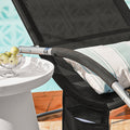 Elegant Rocking Sun Lounger Set van 2 - Tuinligstoel - Ligstoel - Ademende synthetische vezels - Afneembaar kussen - Zachte EVA-armleuningen - 150kg laadvermogen - Afmetingen zoals afgebeeld