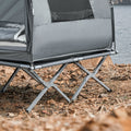 4-in-1 Campingtentbundel voor 2 personen - Pop-up tent - Kampeerbed met ligstoel - Duurzaam Oxford Nylon - Waterdicht polyester - Gemakkelijk te transporteren - 193 cm x 188 cm x 145 cm - Lichtgrijs