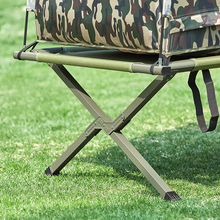 4-in-1 Campingtent Kit - Eén persoon - Pop-up tent - Kampeerbed - Draagbare ligstoel - Duurzaam Oxford Nylon - Gemakkelijk transport - Geïntegreerd klamboe - 193 cm x 160 cm x 86 cm - Camouflagekleur