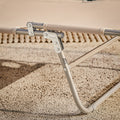 Verstelbare strandligstoel - Tuinligstoel - Opvouwbare ligstoel - Ademende synthetische vezels - Afneembaar kussen - Zijvak - 195 cm x 58 cm x 63 cm - Beige