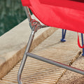 Verstelbare Ligstoel - Strandligstoel - Tuinstoel - Opvouwbaar, Ademend, met Zijvak - Rood - 195cm x 58cm x 63cm