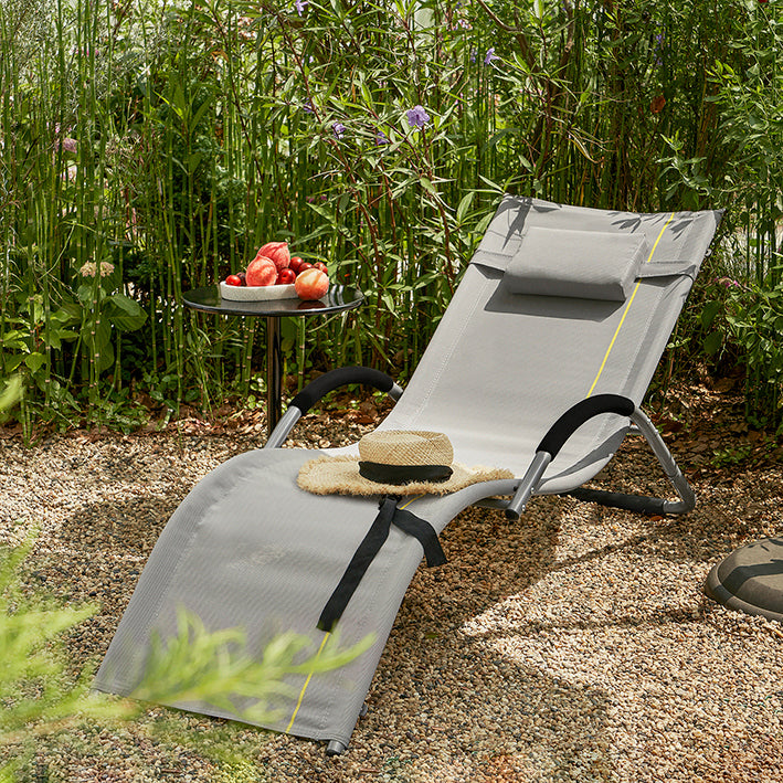 Tuinligstoel - Ligstoel - Ligstoel - Synthetische vezelstof - Zweetbestendig - Inclusief comfortkussen - Ideaal voor tuin en terras - 56cm x 67cm x 165cm