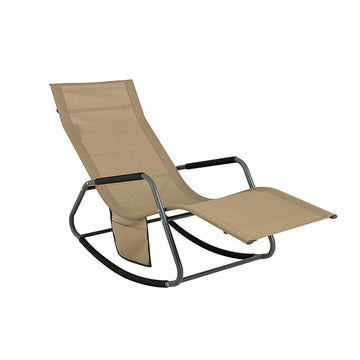 Garden Lounger - Ligstoel - Schommelstoel - Ergonomisch ontwerp, opbergvak aan de zijkant, duurzame synthetische vezels - 145 cm x 84 cm x 57 cm