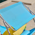 Verstelbare ligstoel met luifel - Tuinligstoel - Opvouwbare strandstoel - Duurzaam metalen frame - Synthetische vezelstof - Opbergvak - 195 cm x 90 cm x 63 cm