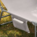 Verstelbare ligstoel met luifel - Tuinligstoel - Strandligstoel - Duurzaam metalen frame - Synthetische vezelstof - Opbergvak - 195 cm x 90 cm x 63 cm