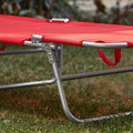 Verstelbare ligstoel met luifel - Tuinligstoel - Strandligstoel - Duurzaam metalen frame - Synthetische vezelstof - Multi-positie - Opbergvak - 195 cm x 90 cm x 63 cm
