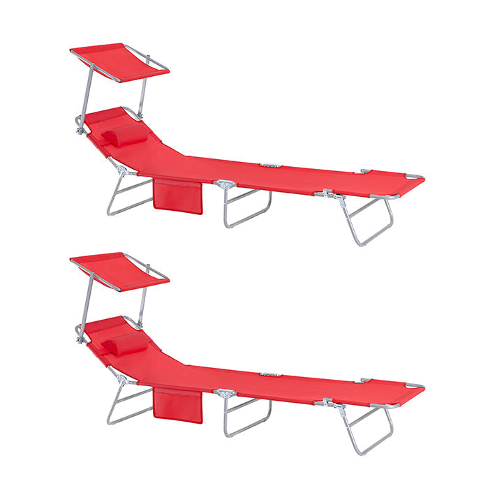 Oversized Opvouwbare Strandstoel - Ligstoel - Liggende Zonnestoel - Metalen Frame - 195cm x 90cm x 63cm