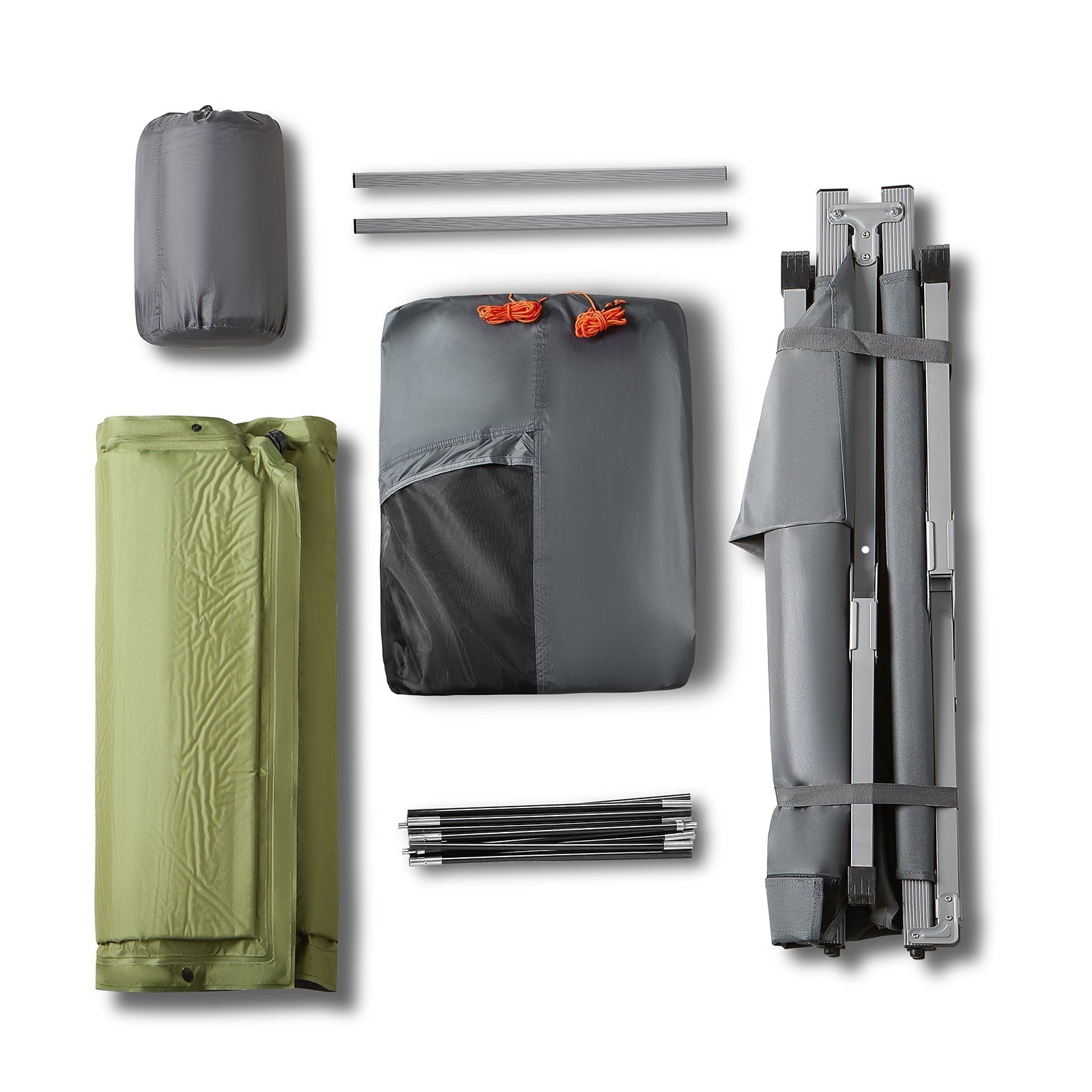 4-in-1 Campingtentkit - Kampeerbed - Campingligstoel - Slaapzak - Duurzaam Oxford Nylon - Gemakkelijk te transporteren - Muggenbescherming - 194 cm x 147 cm x 87 cm