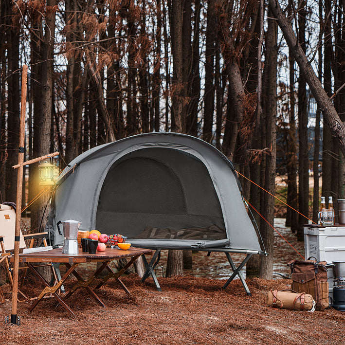 4-in-1 Campingtentkit - Kampeerbed - Campingligstoel - Slaapzak - Duurzaam Oxford Nylon - Gemakkelijk te transporteren - Muggenbescherming - 194 cm x 147 cm x 87 cm