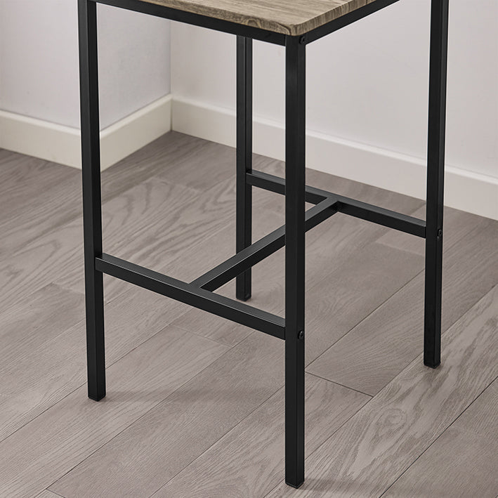 3-delige bartafelset - barkrukken - eetset - MDF fineerblad - metalen frame - lichtgewicht en duurzaam - eenvoudig onderhoud - tafel: 89 cm x 45 cm x 87 cm, krukken: 39 cm x 41 cm x 95 cm