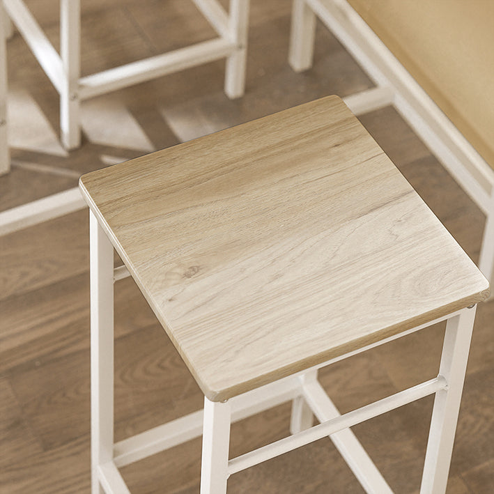 5-delige bartafelset - bistrotafel - eetset - stevig metalen frame - MDF fineerblad - veelzijdig ontwerp - ideaal voor kleine ruimtes - tafel: 100 cm x 87 cm x 60 cm, stoelen: 32 cm x 57 cm x 32 cm