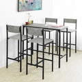 5-delige bartafelset - keukeneetset - tuinmeubelen - duurzaam MDF en PVC blad - stevig metalen frame - tafel 100 cm x 87 cm x 45 cm, krukken 39 cm x 95 cm x 41 cm