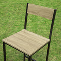 3-delige bartafelset - barkrukken - eetset - MDF fineerblad - metalen frame - opbergplanken - 110 cm x 100 cm x 45 cm