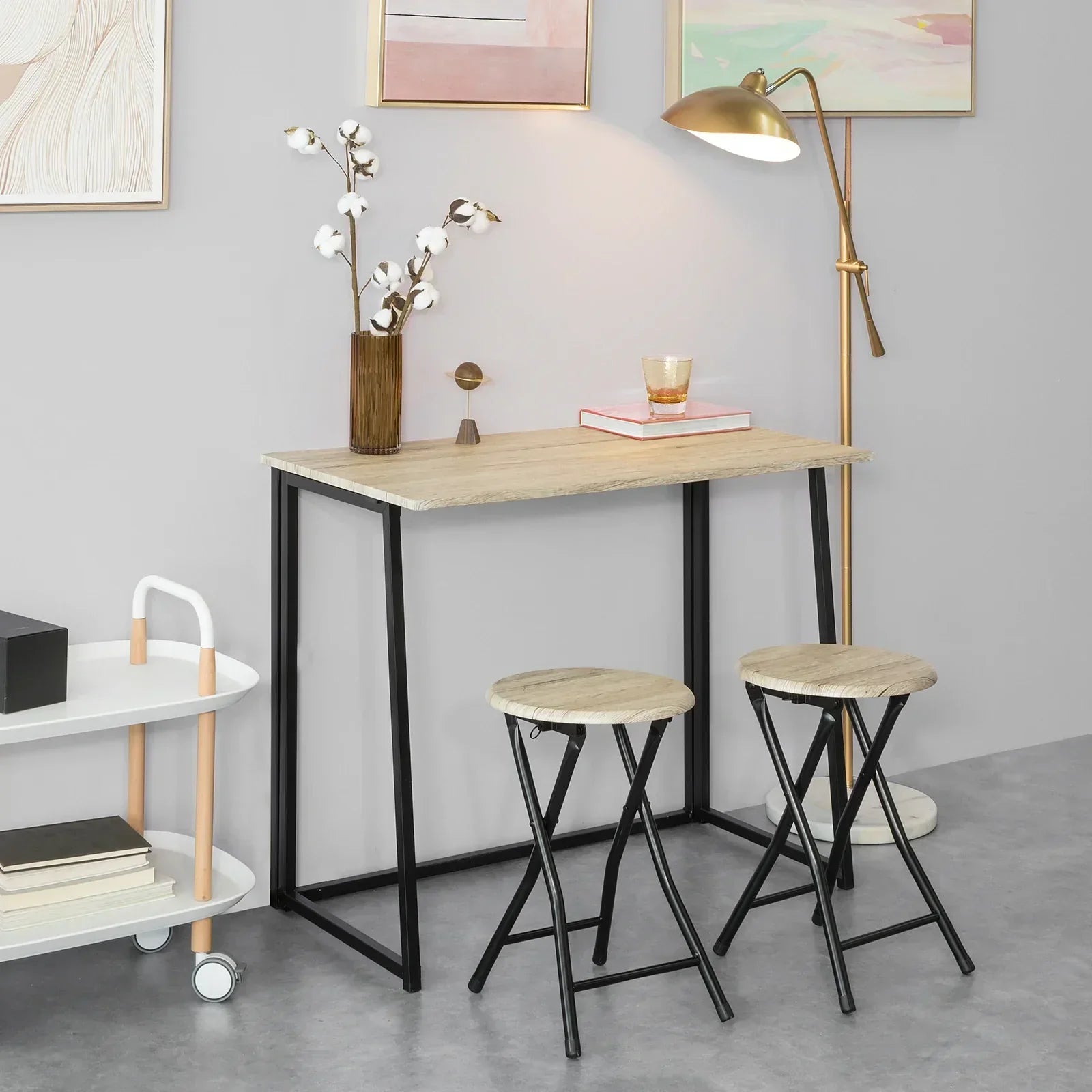 opklapbare bartafel en 2 opklapbare krukken-home keuken ontbijtbarset-meubel-eetset