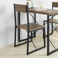 3-delige eetset - compacte keukentafel met 2 krukken - ruimtebesparend ontwerp - krasbestendige vloerbeschermers - MDF fineerblad - metalen frame - tafel: 80 cm x 75 cm x 50 cm, kruk: 41 cm x 89 cm x 44 cm