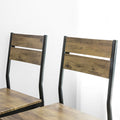 5-delige eetset - keukentafel - bureautafel - MDF fineerblad - stevig metalen frame - industrieel ontwerp - tafel: 110 cm x 76 cm x 70 cm, stoel: 39 cm x 82 cm x 42 cm