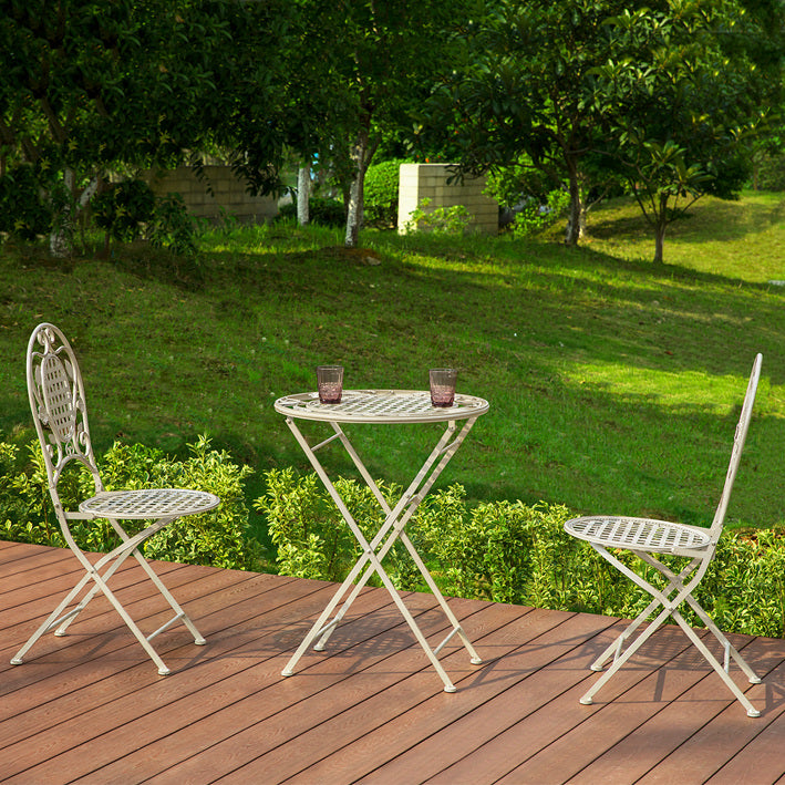 3-delige balkontafelset - tuinmeubelset - klaptafel en stoelen - duurzaam metaal, gepoedercoat - gebruik binnen en buiten - krasbestendige voeten - tafel: 60 cm x 77 cm, stoelen: 42 cm x 95 cm x 55 cm