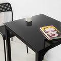 Bartafel met glazen blad - Keukentafel - Tuintafel - Elegant ontwerp - Stevig metalen frame - 60 cm x 75 cm x 60 cm