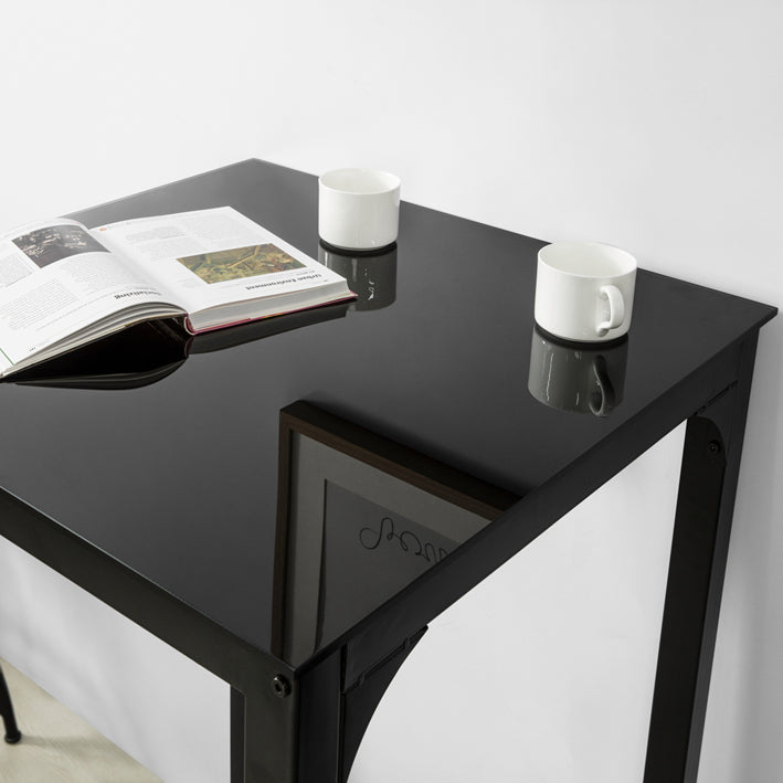 Moderne Bartafel - Keukentafel - Tuintafel - Elegant glazen blad - Stevig metalen frame - Veelzijdig gebruik - 60 cm x 100 cm x 60 cm