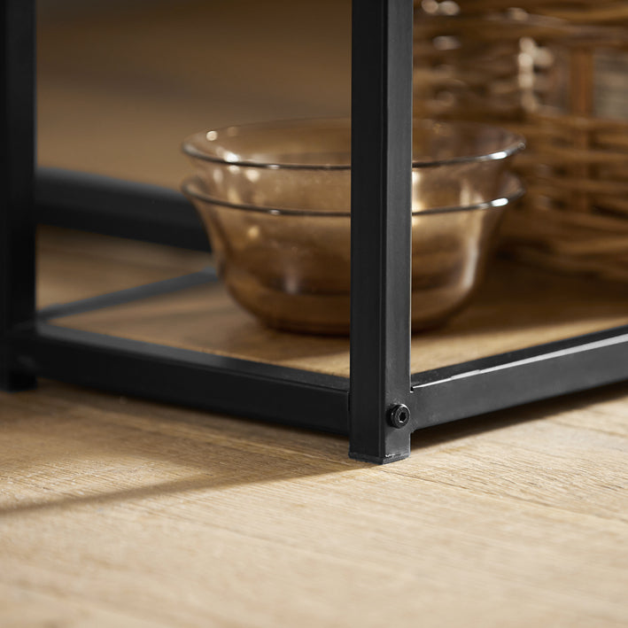 3-delige bartafelset - bartafel met 2 stoelen - eetset - MDF tafelblad met PVC - metalen frame - ruimtebesparende opbergplanken - ideaal voor keuken, eetkamer, tuin - 110 cm x 97 cm x 61 cm